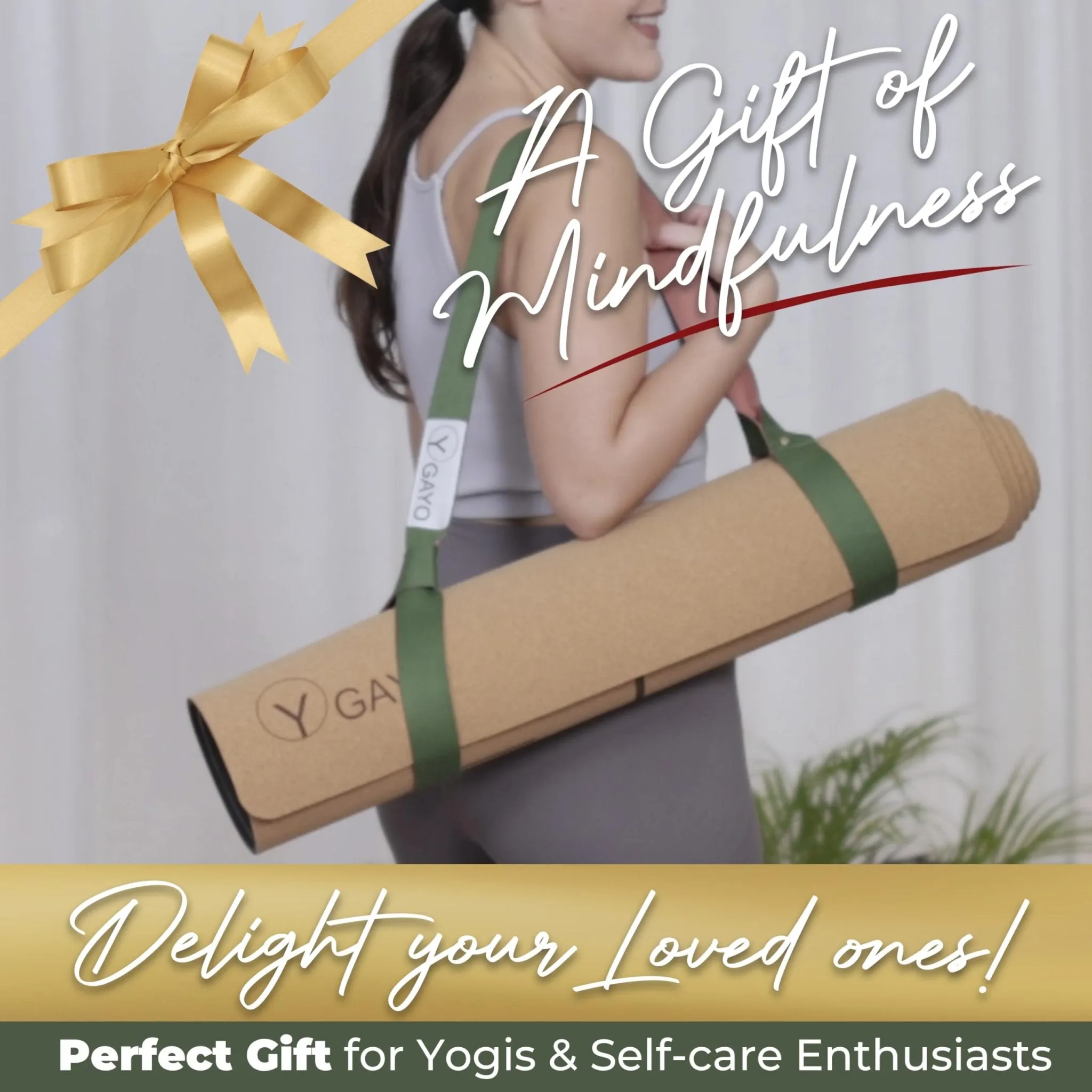 Y O GAYO: Premium Non-Slip Cork Yoga Mat – 5mm Thick, Natural Rubber Base, Eco-Friendly with Alignment Lines