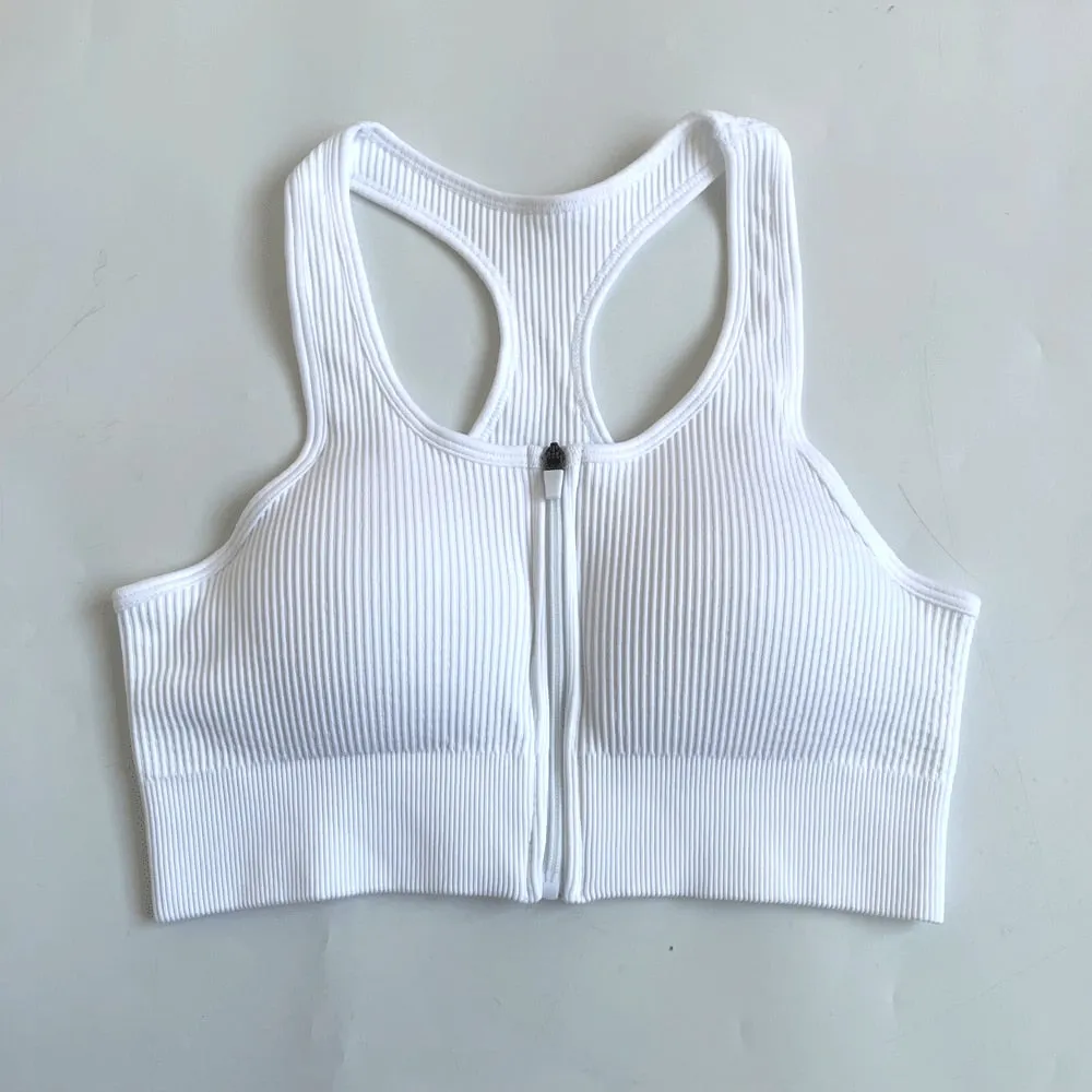 Zippered Long Sleeve Yoga Suit Quick Dry Running Gym Striped Drawstring Waist Sports Pants set women
